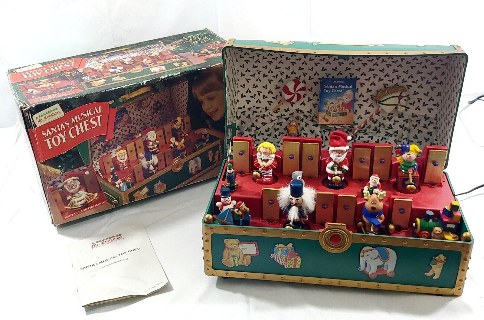 Vintage 1994 Mr Christmas Santa's Musical Animated Toy Chest 35 Songs Tested
