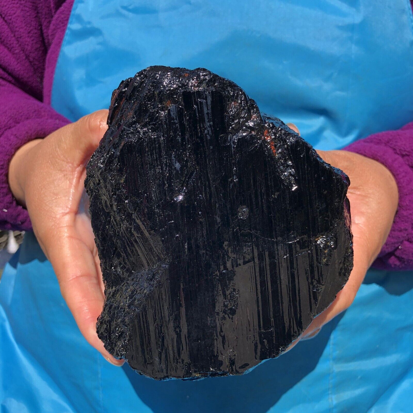 4.66LB TOP Natural Black Tourmaline Crystal Rough Mineral Healing Specimen 727