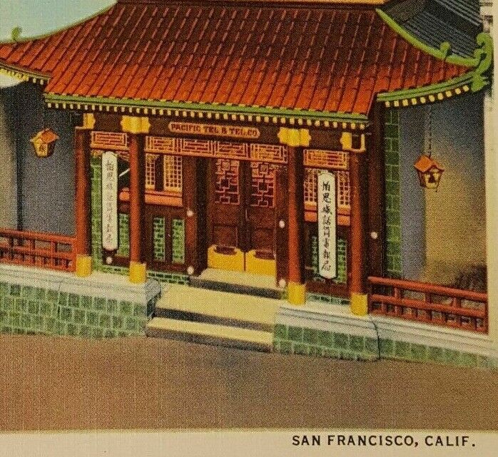 Vintage San Francisco Postcard Chinese Telephone Exchange Piltz Co. Post Card