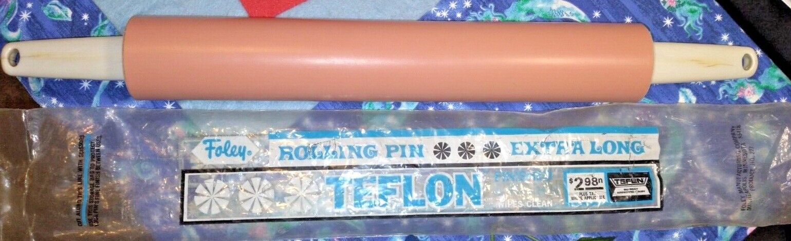 FOLEY EXTRA LONG ROLLING PIN TEFLON PLASTIC, ORIGINAL BAG 12.5\