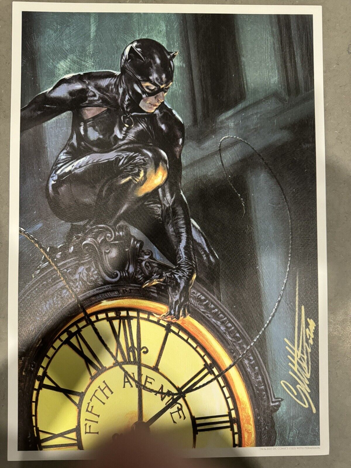 Catwoman Litho Dellotto Signed 🔥RARE🔥13x19 The Actual Size Of The Painting.