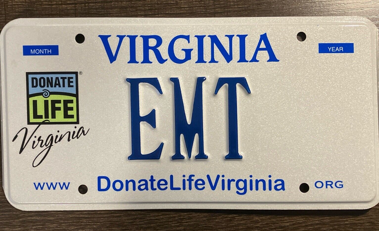Virginia Issue DMV Personalized Vanity License Plate EMT Rescue Squad Fire Dept