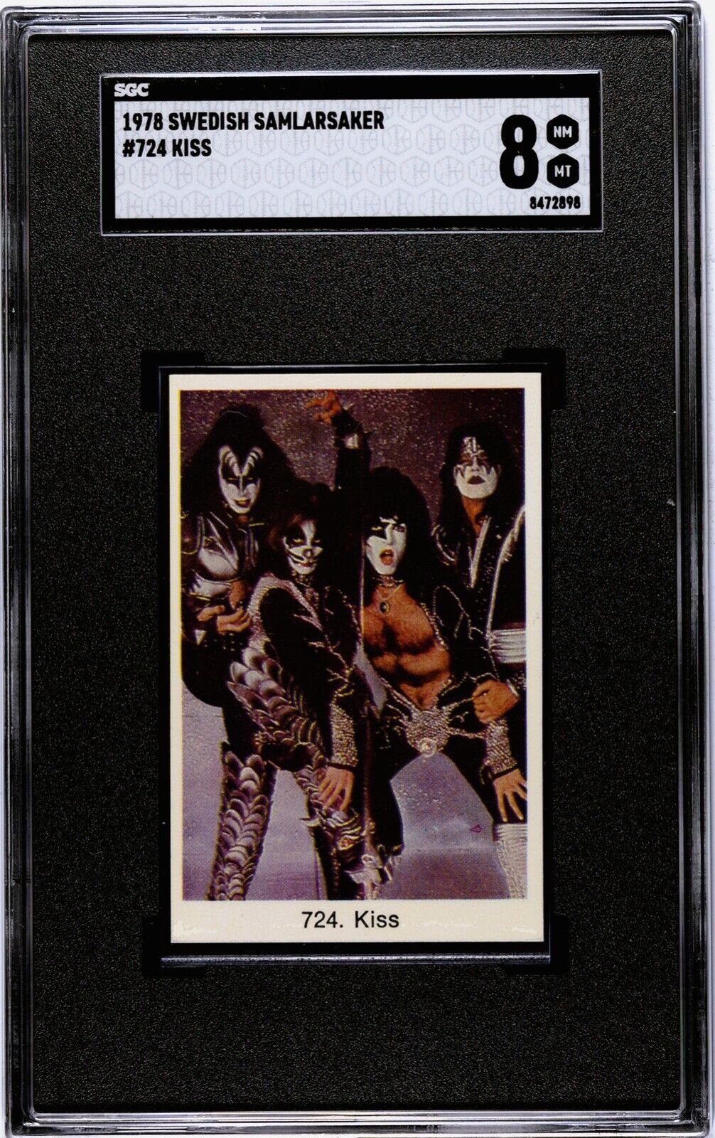 1978 Swedish Samlarsaker KISS #724 Card * POP 1 None Higher SGC 8 NM-MT