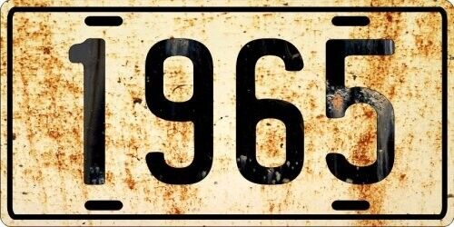 Dodge, Ford or Chevrolet antique vehicle 1965 Weathered License plate