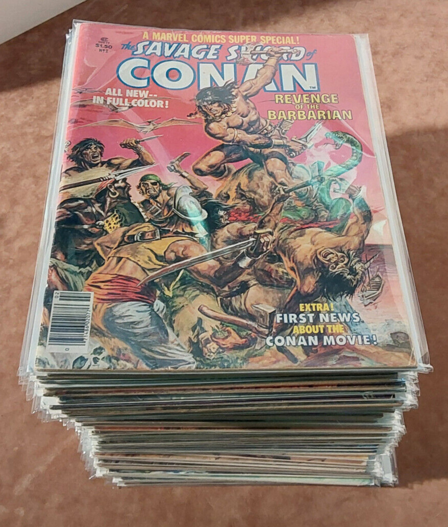 Savage Sword of Conan Magazine Lot of 48 Marvel Comics Vintage