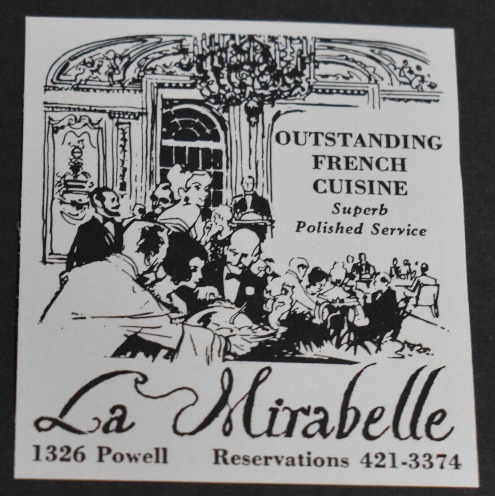 1969 Print Ad San Francisco La Mirabelle French Cuisine Restaurant 1326 Powell