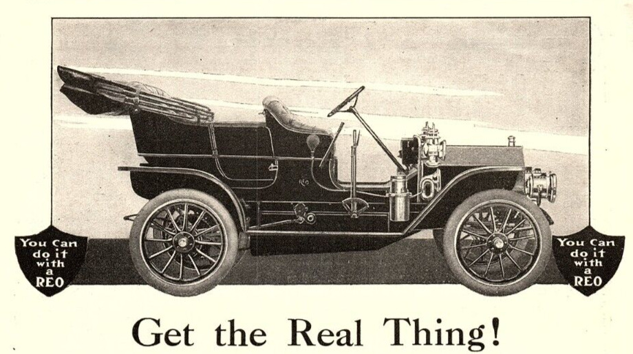 1909 REO MOTOR CAR COMPANY AUTOMOBILE MICHIGAN VINTAGE ADVERTISEMENT Z462