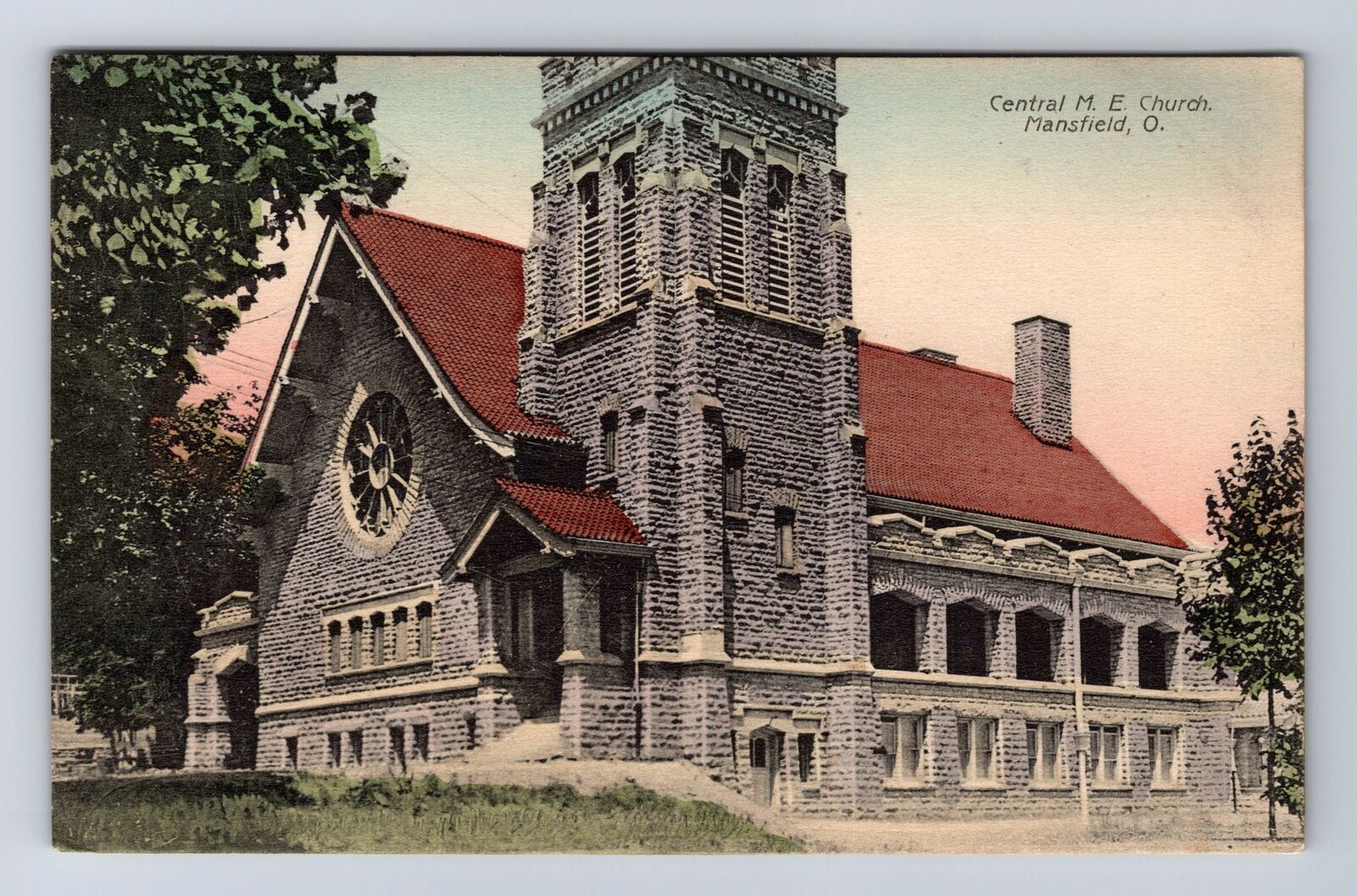 Mansfield OH-Ohio, Central Methodist Church, Antique, Souvenir Vintage Postcard