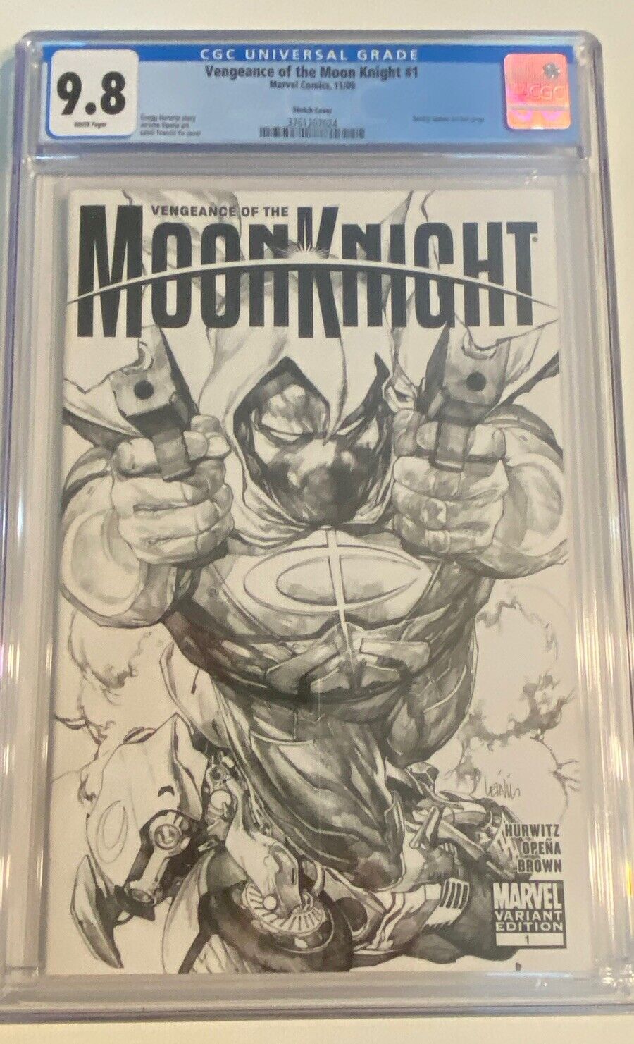Vengeance of the Moon Knight #1 CGC 9.8 (2009) 1:50 Sketch Variant/Scarce