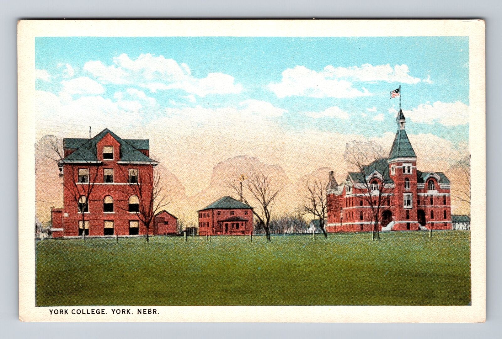 York NE-Nebraska, York College, Antique, Souvenir, Vintage Postcard