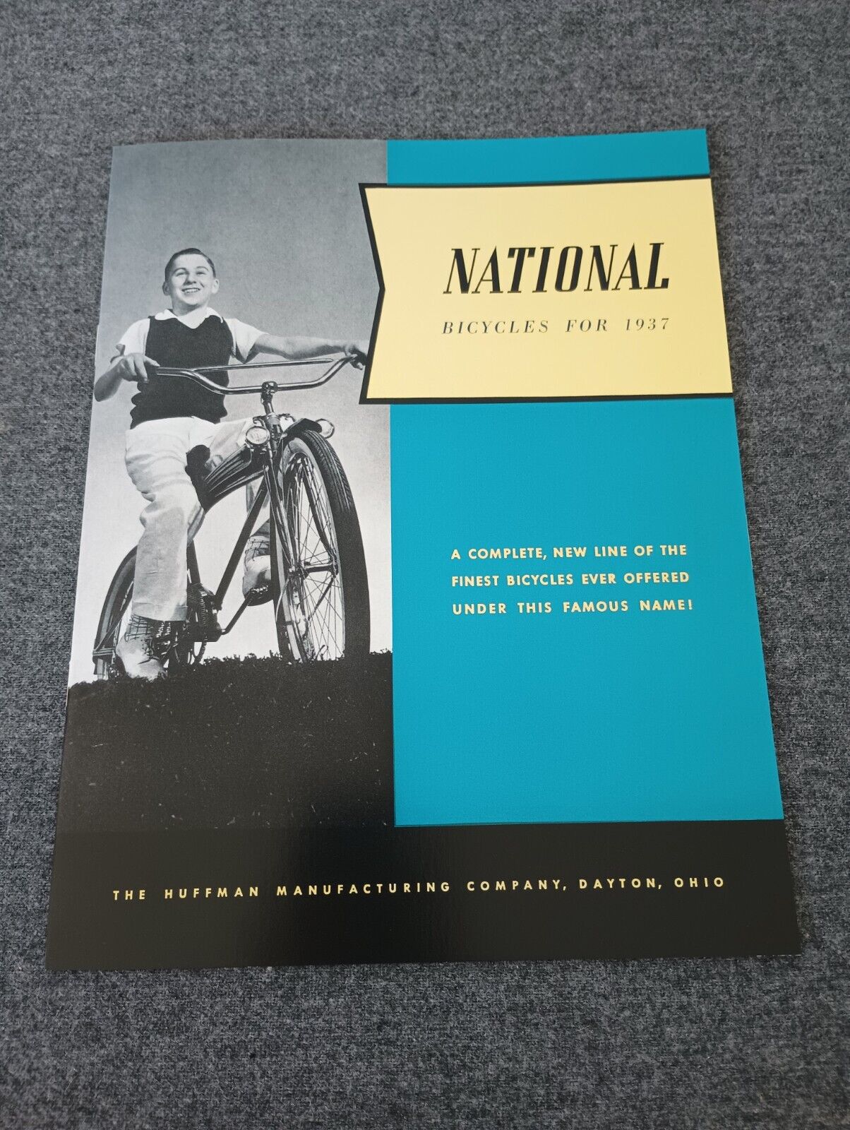 1937 Huffman NATIONAL Bicycle Brochure ~ SUPER-STREAMLINE ~ Hi Quality Reprint