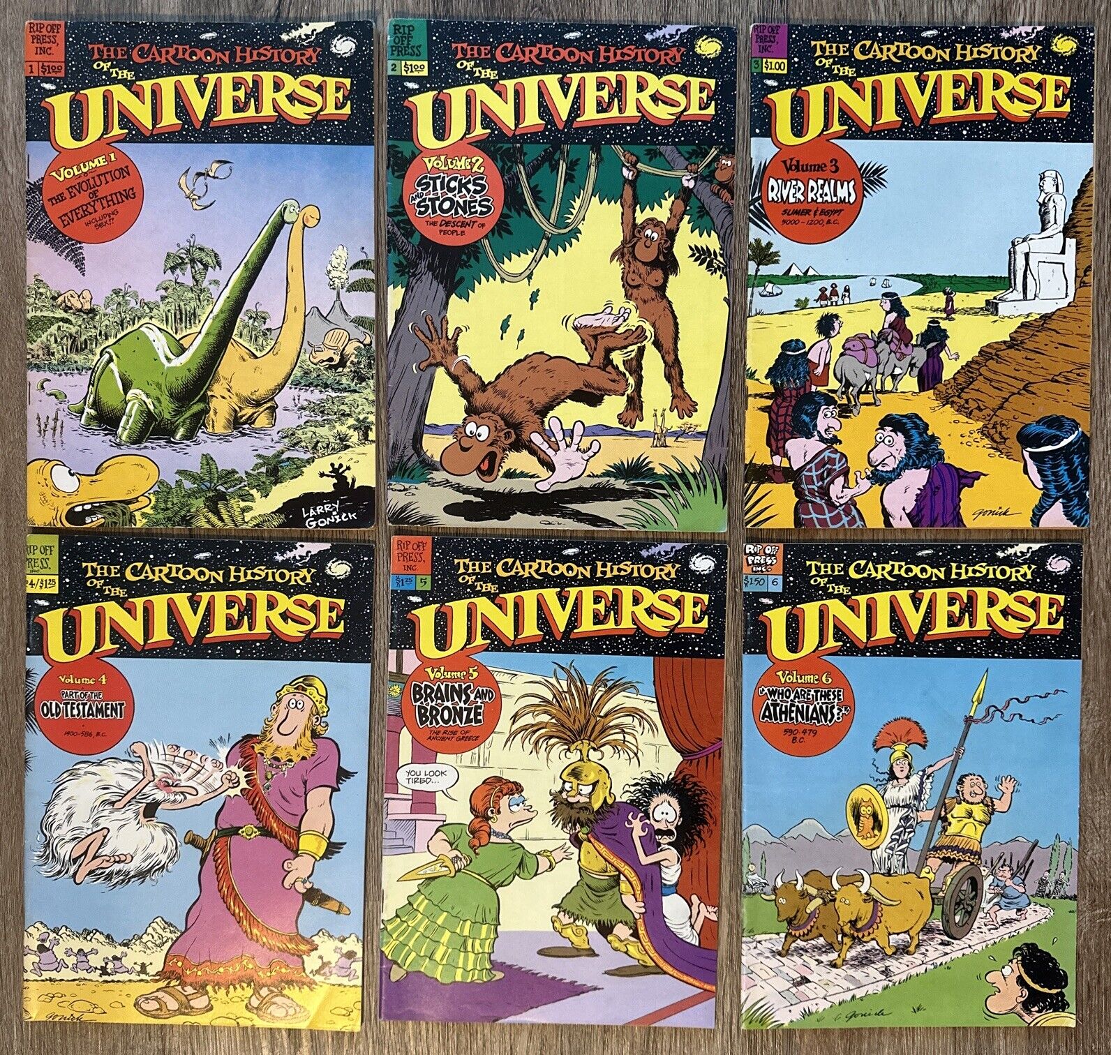 VTG Lot Cartoon History of the Universe #s 1-6, (1978-1981) Larry Gonick Comics
