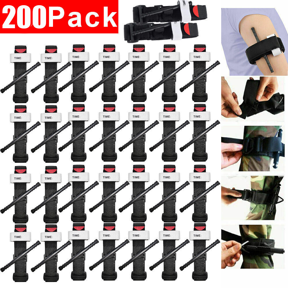 200PCS Tourniquet Rapid One Hand Application Emergency Outdoor First Aid Kit LOT