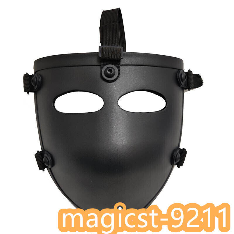 Aramid Fiber Tactical Ballistic IIIA Bullet Proof Face Guard Shield Mask Black