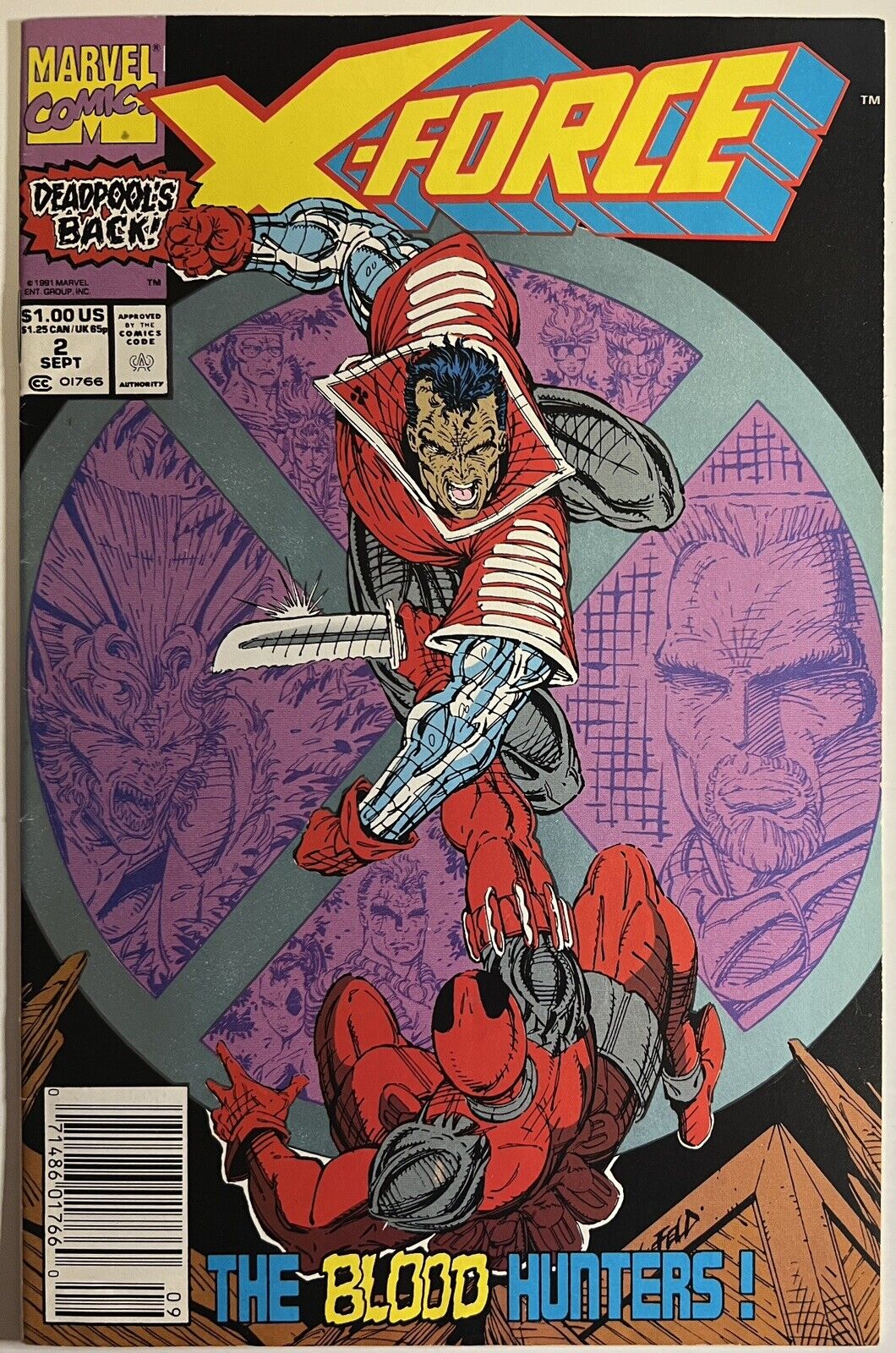 X-Force #2 Newsstand 2nd Appearance Deadpool 1991 Marvel