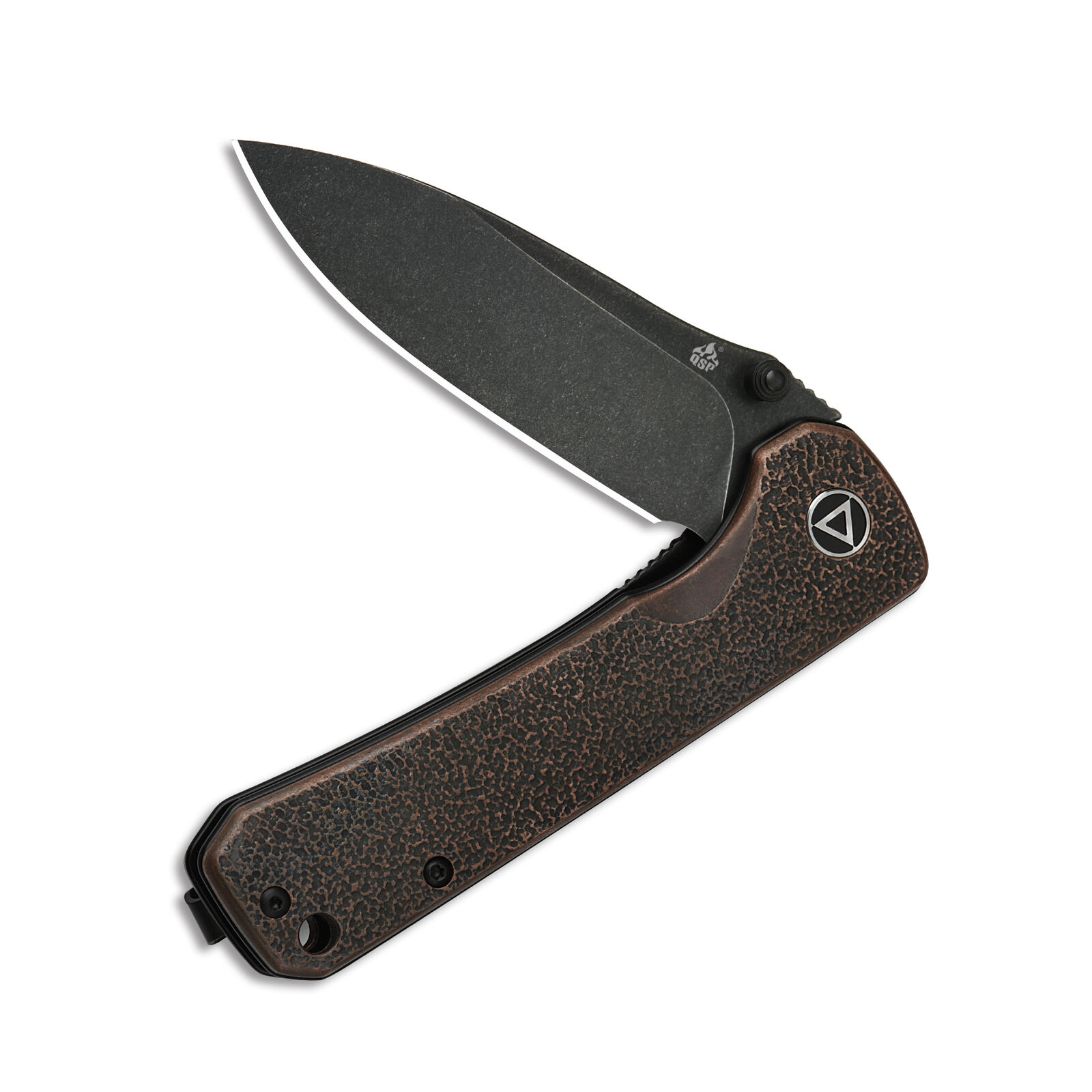 QSP Knives Hawk Liner Lock 131-N Knife Sandvik 14C28N Stainless/Textured Copper