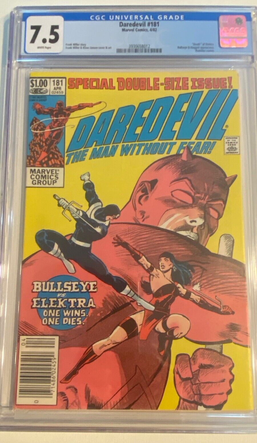 Daredevil #181 CGC 7.5 Marvel (4/82) Bullseye/Death of Elektra/Frank Miller