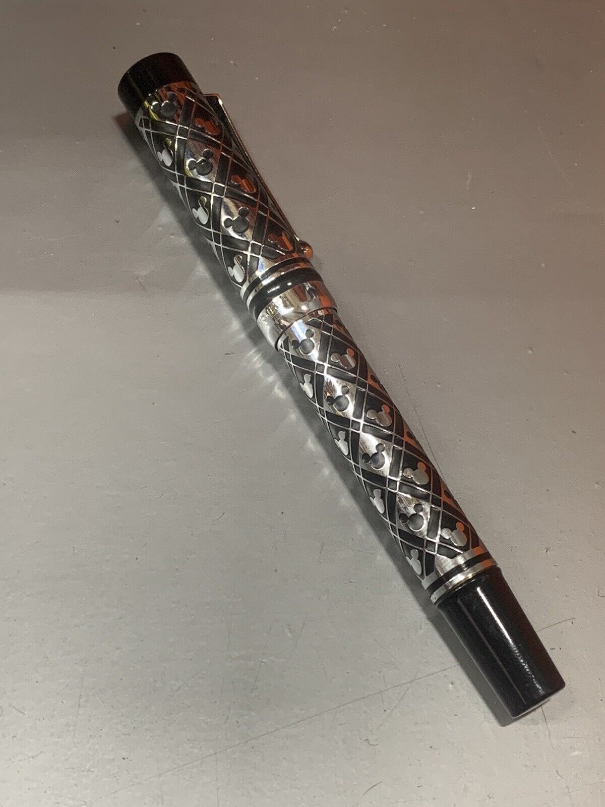 VTG Colibri Walt Disney Mickey Mouse Ballpoint Pen, Black & Chrome Collectible