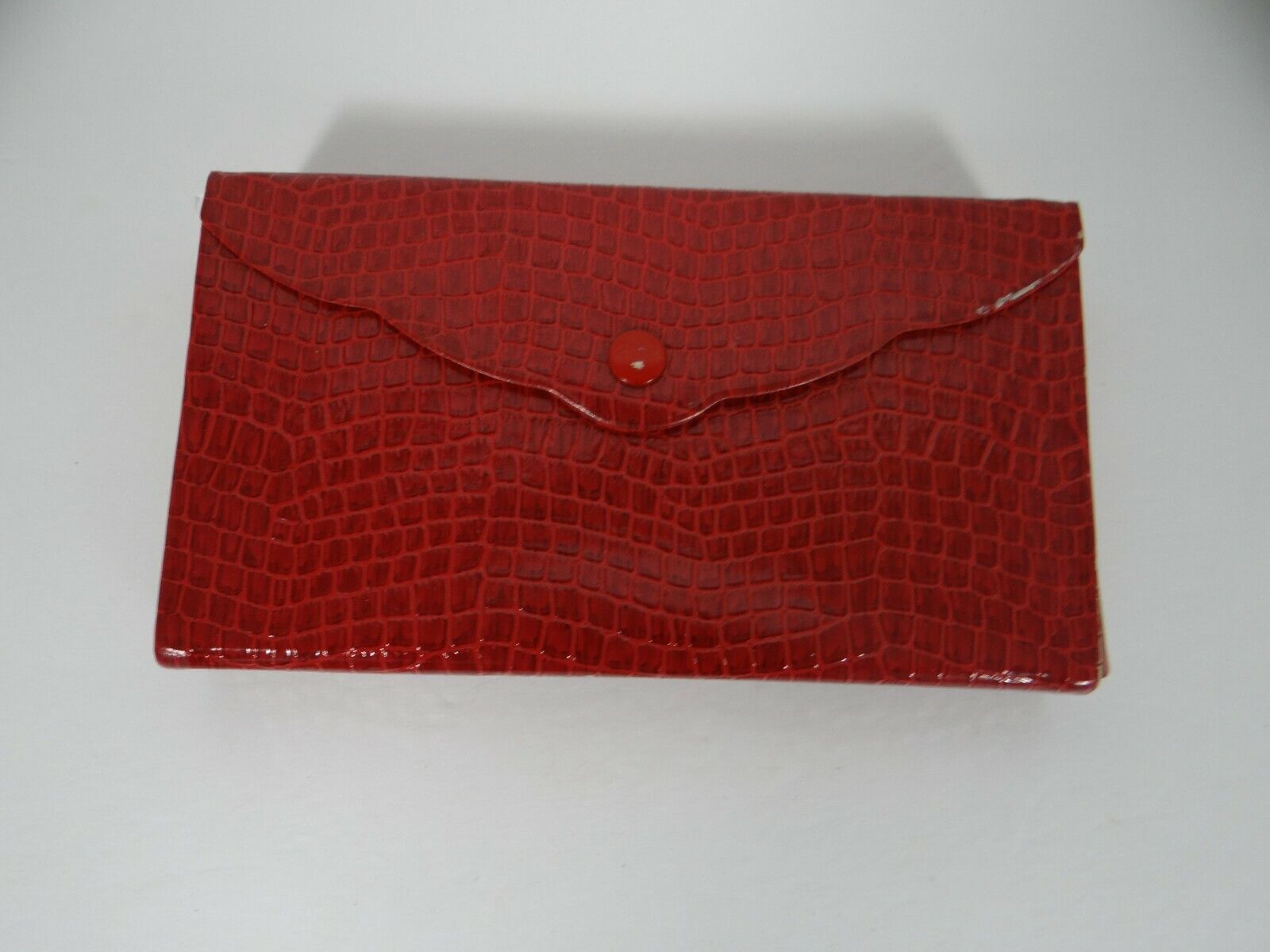 Vintage Charles of the Ritz Red Faux Snake Skin Case Travel Incomplete