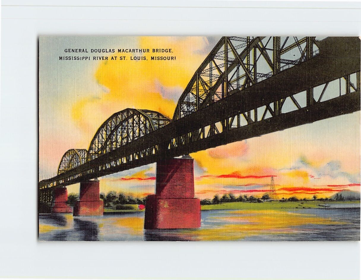 Postcard General Douglas MacArthur Bridge St. Louis Missouri USA