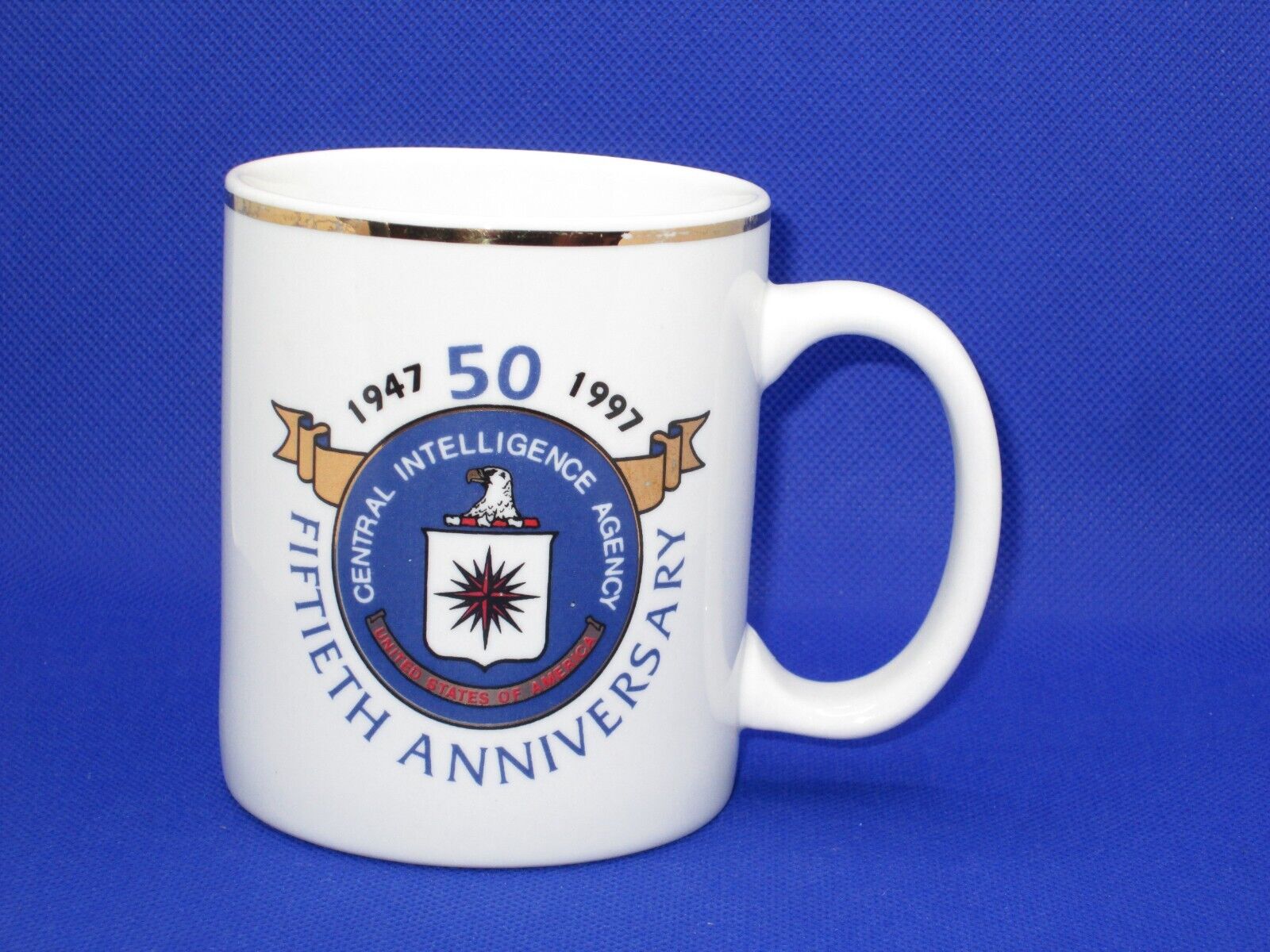 Vtg 1997 Coffee Mug Central Intelligence Agency CIA USA 50th Anniversary Linyi