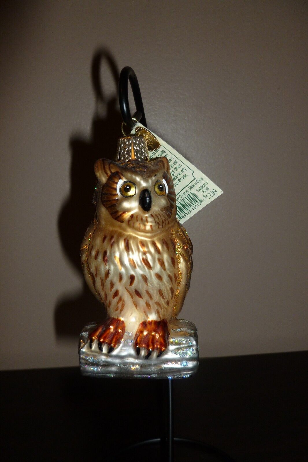 Old World Christmas Glass Wise Old Owl Ornament