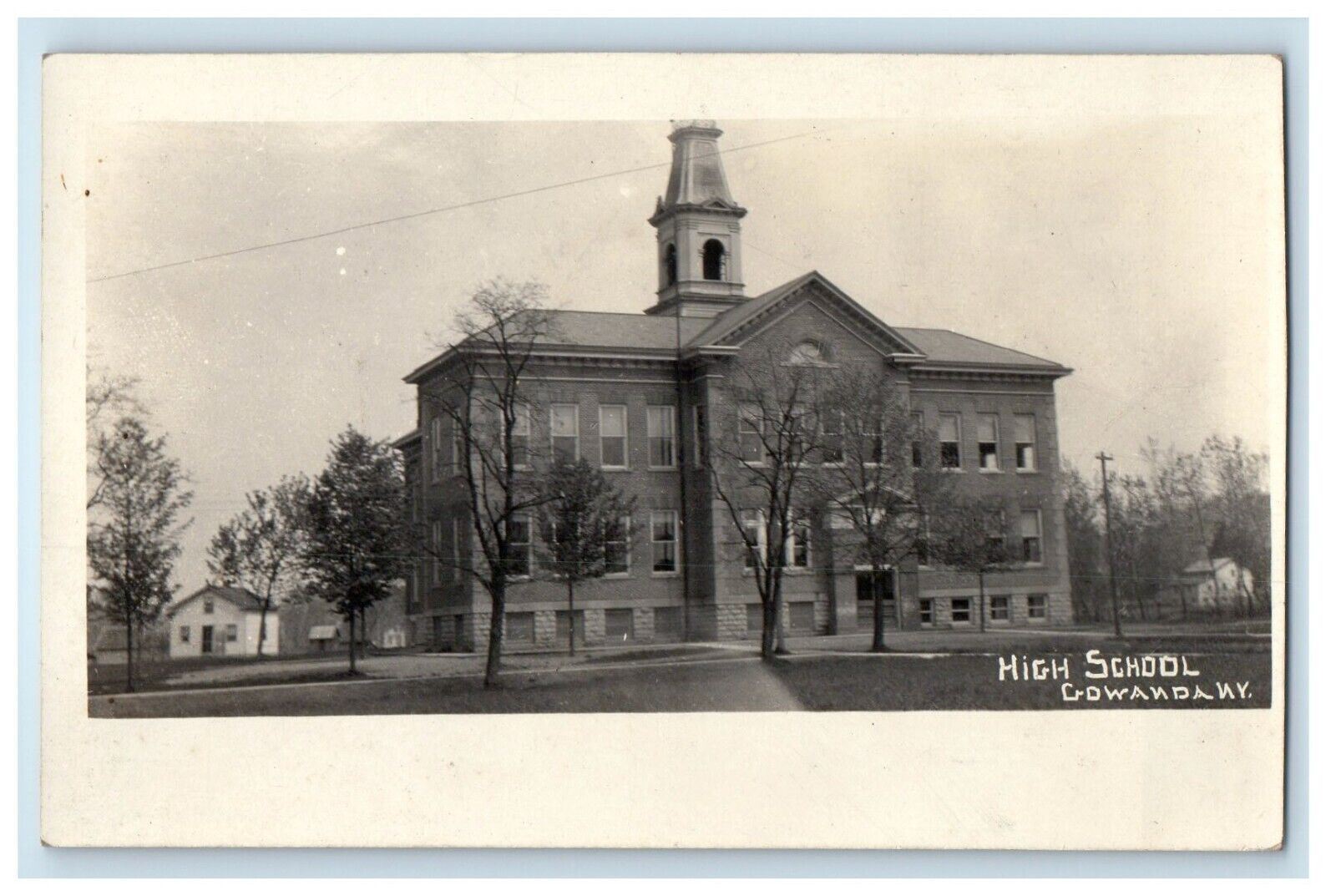 c1910's High School Building Gowanda New York NY RPPC Photo Antique Postcard
