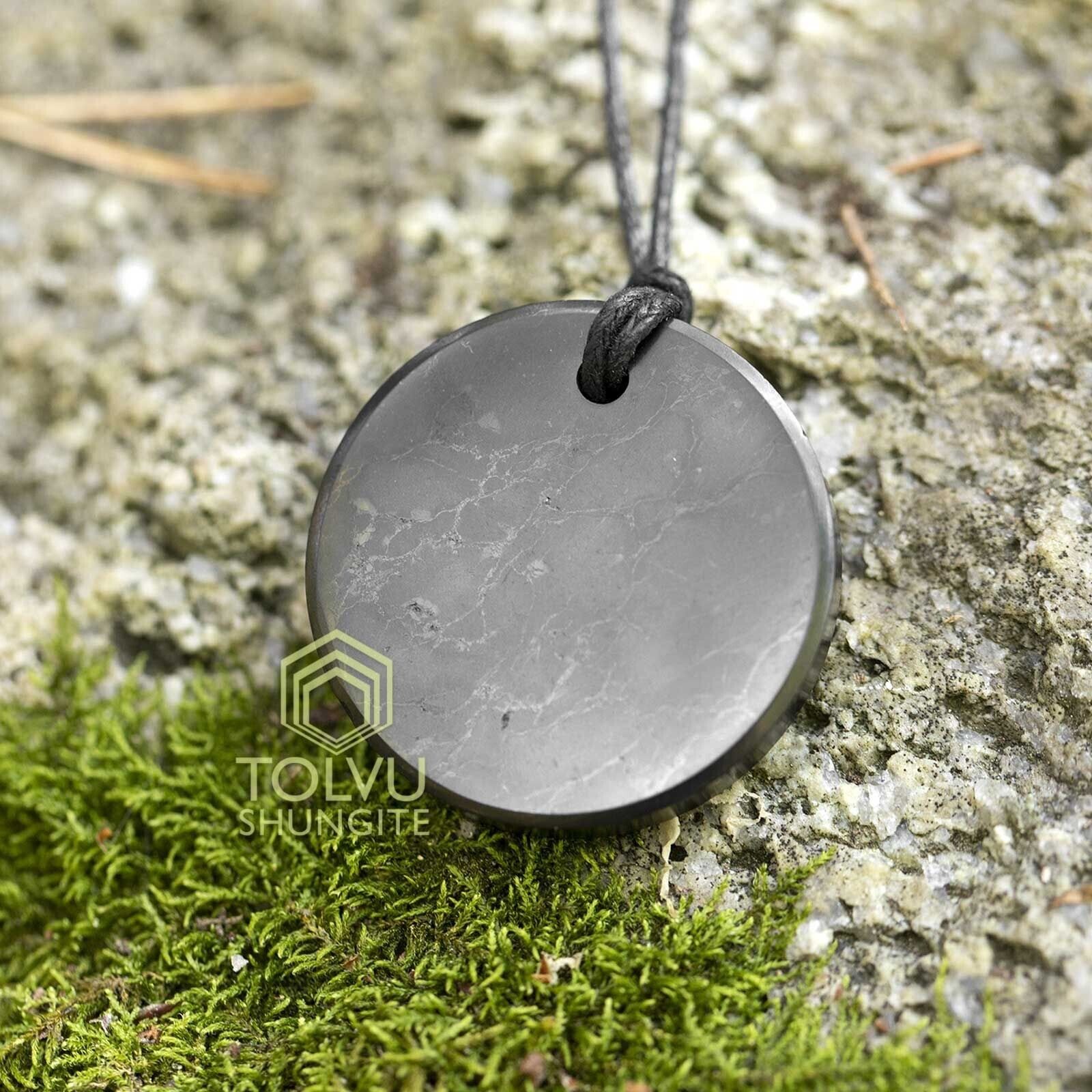 Shungite pendant small size, genuine shungite stone form Karelia, Tolvu