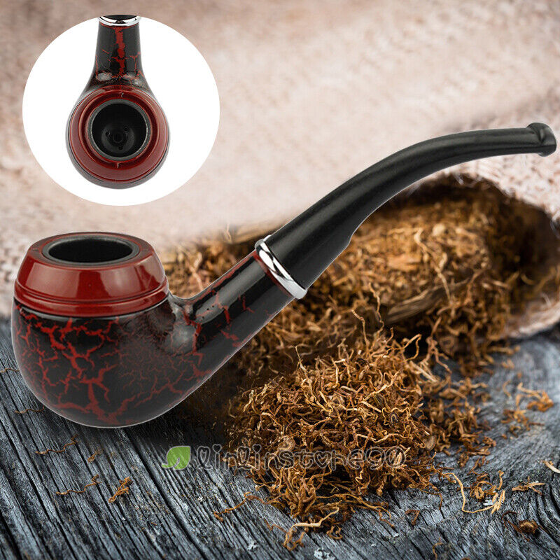 Dark Red Durable Wooden Wood Smoking Pipe Tobacco Cigarettes Cigar Pipes NEW
