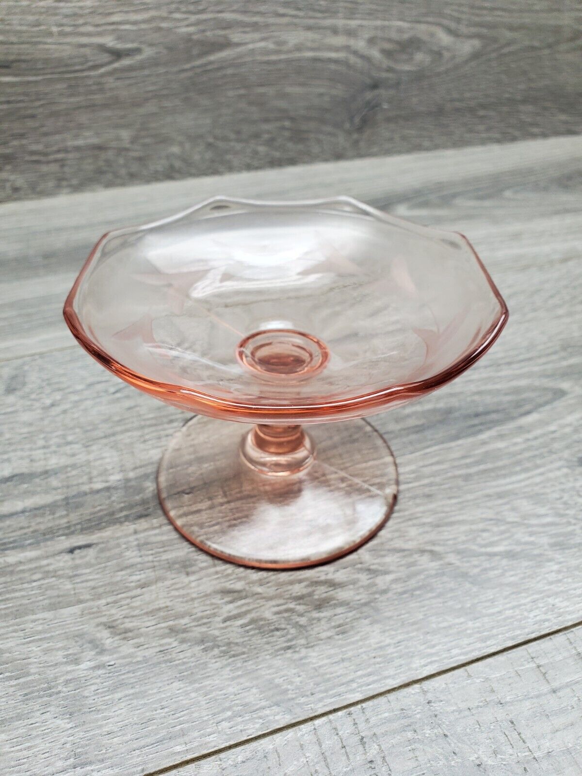 Vintage Pink Depression Glass Trinket Holder Pedestal