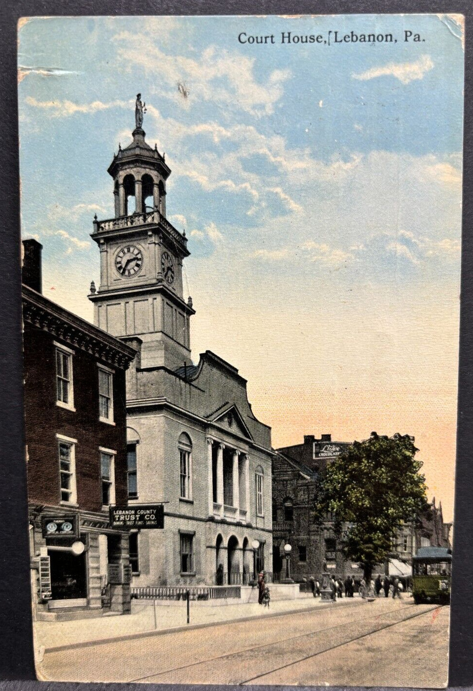 Postcard Court House Lebanon Pa. ~  1917