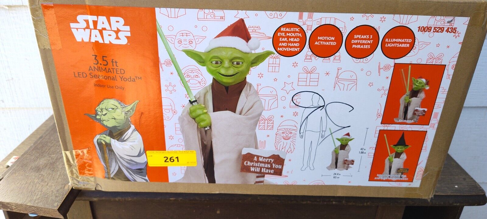 Brand NEW Star Wars 3.5 ft Animated LED Seasonal Yoda Indoor Use Only Home Decor