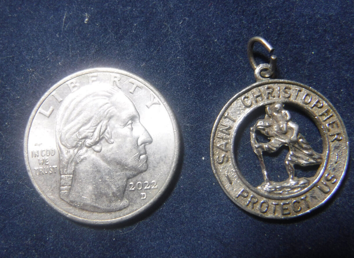 Vintage Sterling Silver St Christopher Medal