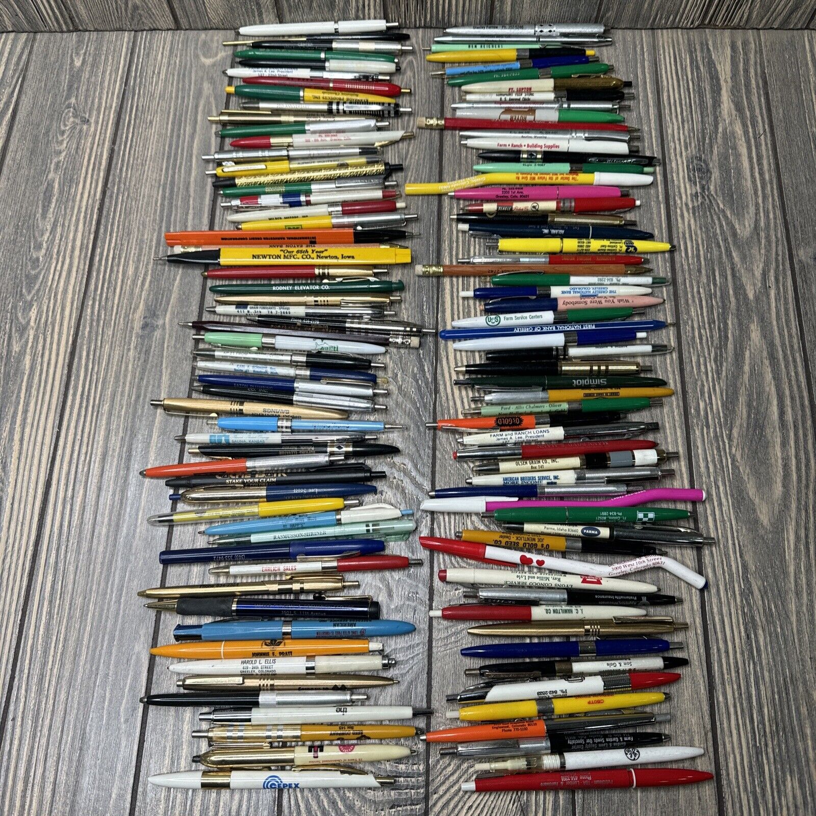 LOT Of 100 Vintage Advertising Ballpoint Pens