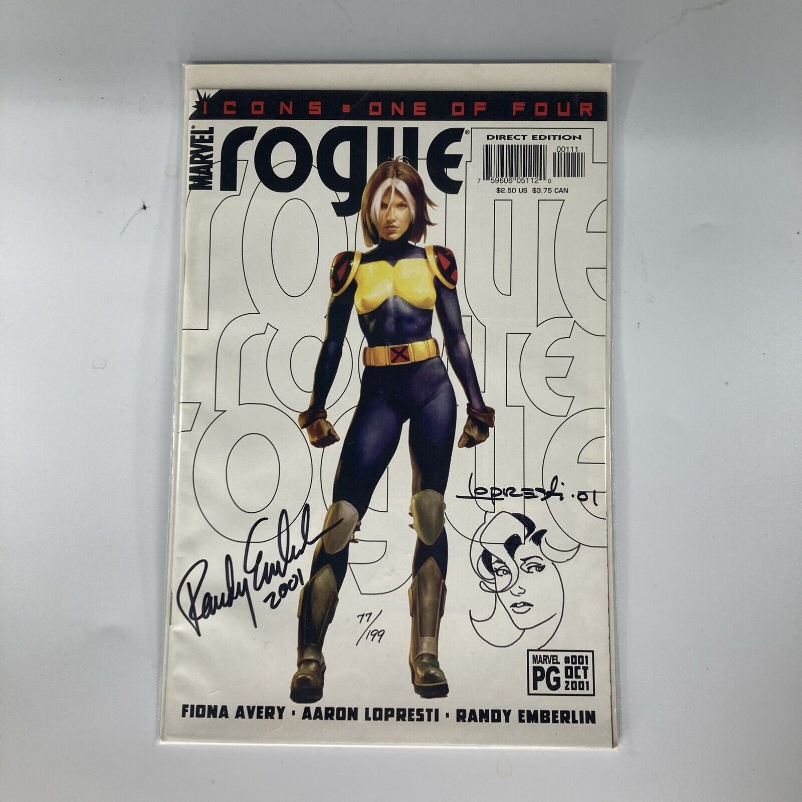 Rogue Limited Series 1 (2001, Marvel) NEAR MINT - Icons - Signed Randy Emberlin