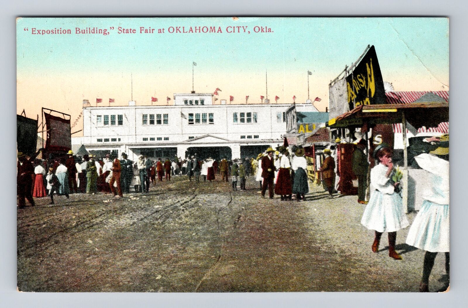 Oklahoma City OK-Oklahoma, Exposition Building State Fair, Vintage Postcard