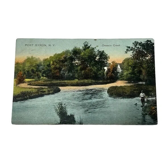 Postcard Owasco Creek Port Byron New York c1909 Vintage A534