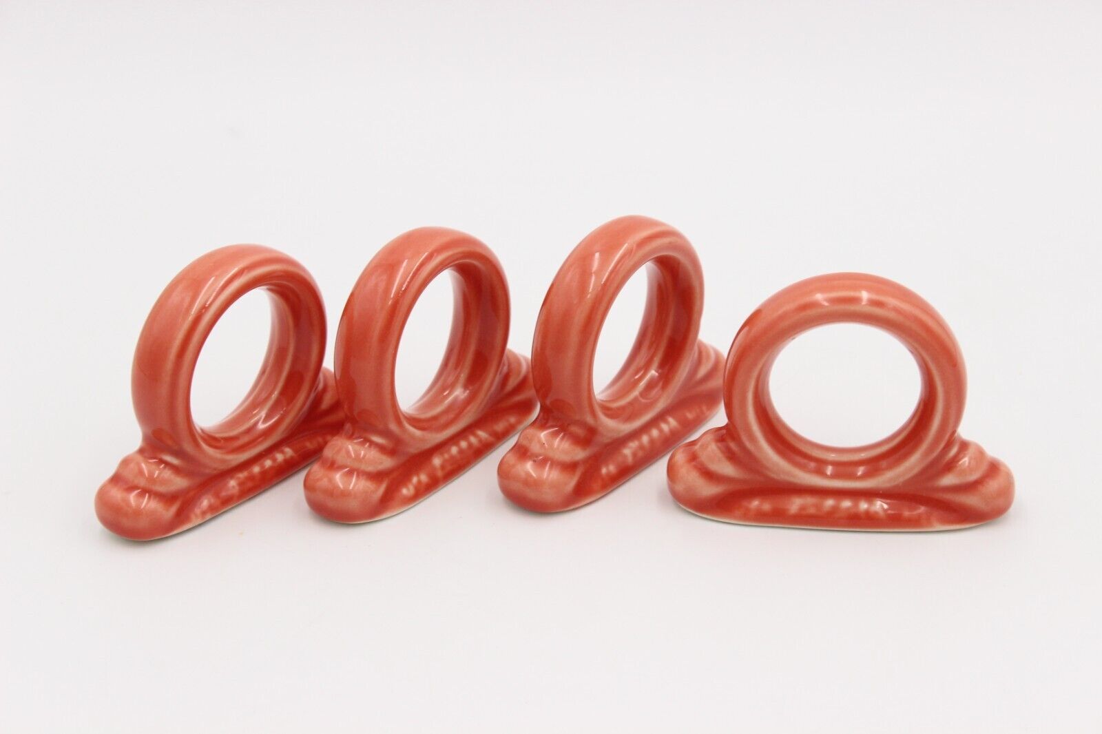 FIESTA Napkin Rings (Set of 4) Persimmon Ceramic Napkin Holders HLC