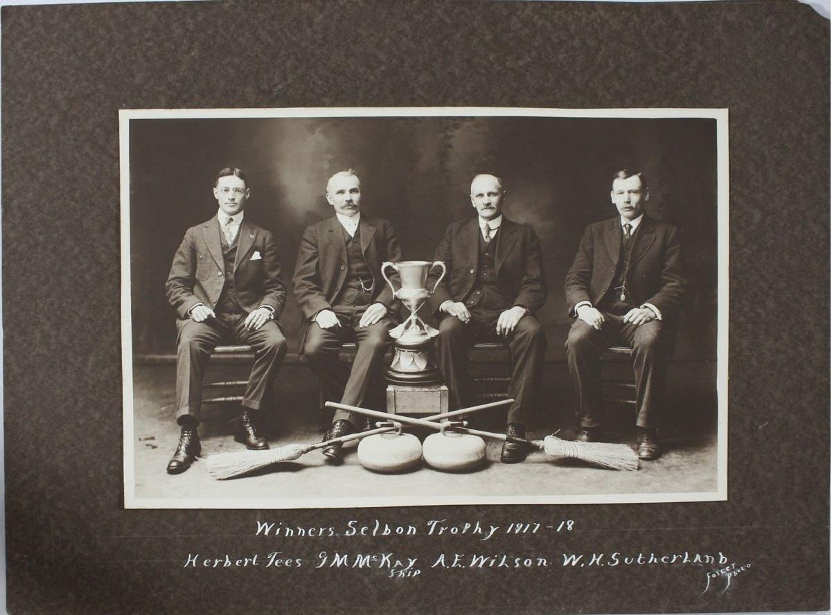 S15, 516-10, 1918, Mounted Photo, Winners Selbon Trophy-Curling, 1917-18, Canada