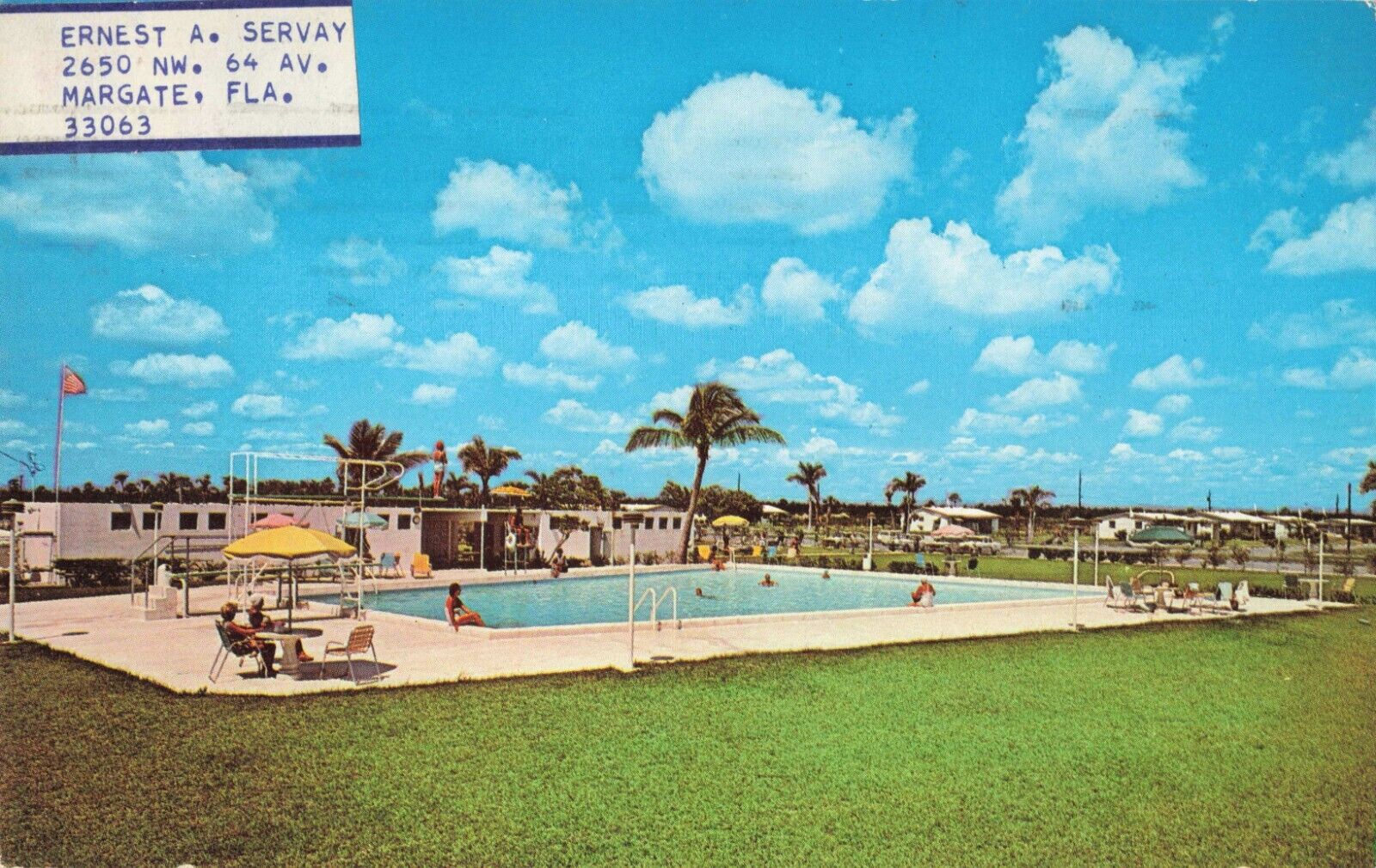 Margate Florida, IBEC Swimming Pool and Club, Vintage Postcard