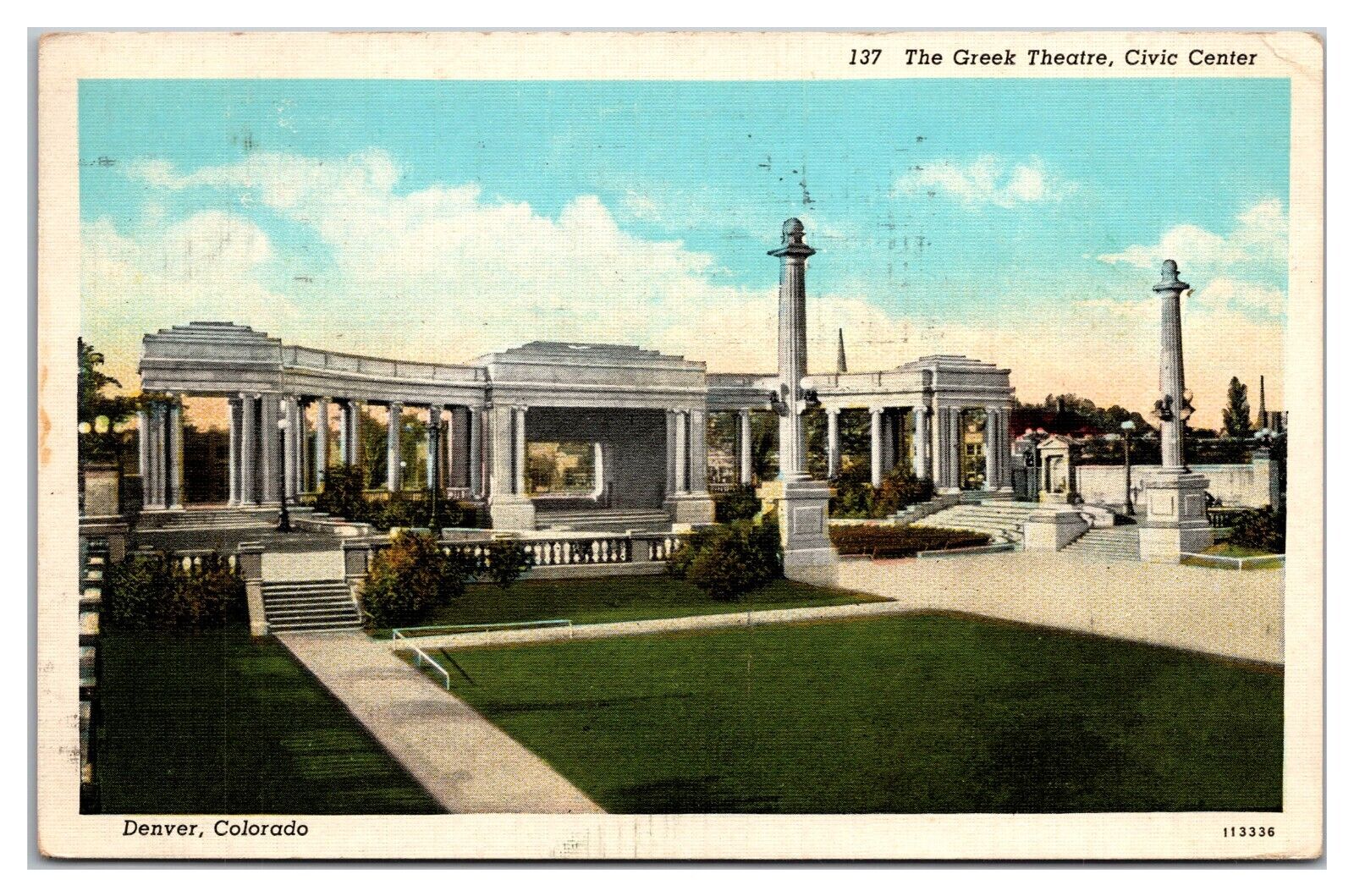 The Greek Theatre, Civic Center, Denver, Colorado Postcard