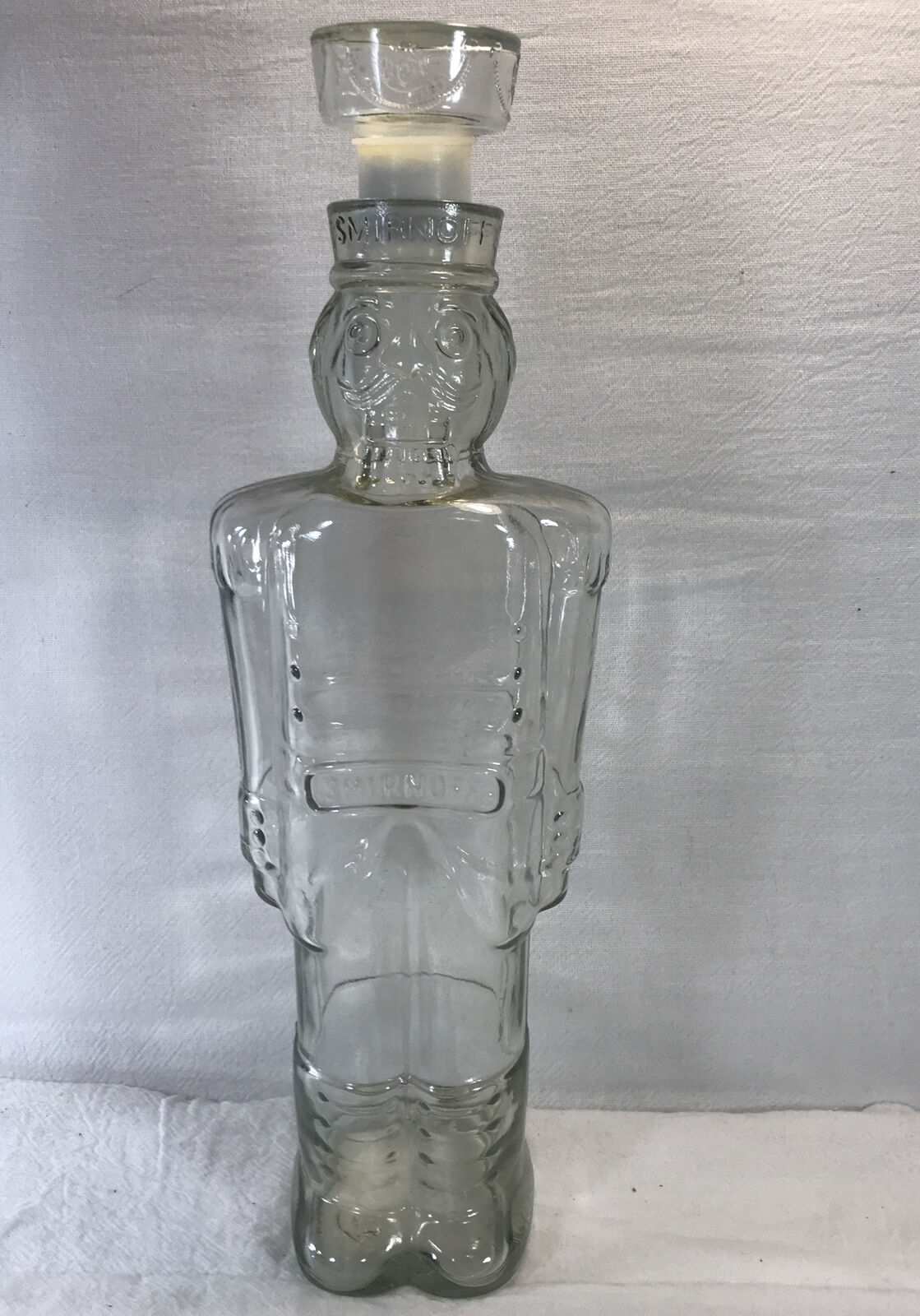 1998 Smirnoff Vodka - Toy Soldier - Nutcracker Glass Bottle