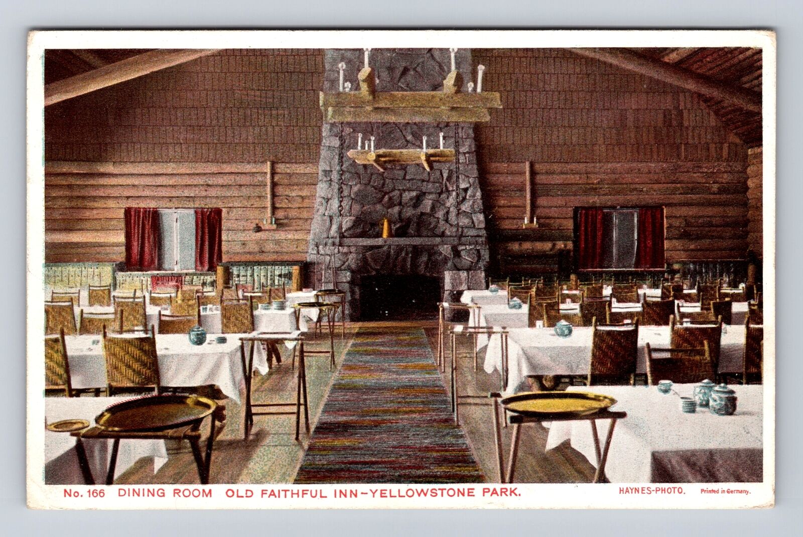 Yellowstone National Park, Dining Room, Series #166, Vintage Souvenir Postcard
