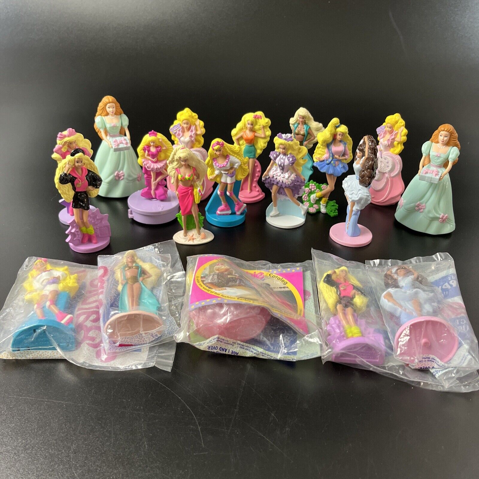 Mixed Lot of 19 Vtg McDonalds Happy Meal Barbie Cake Toppers 1991-1992-1993 2000