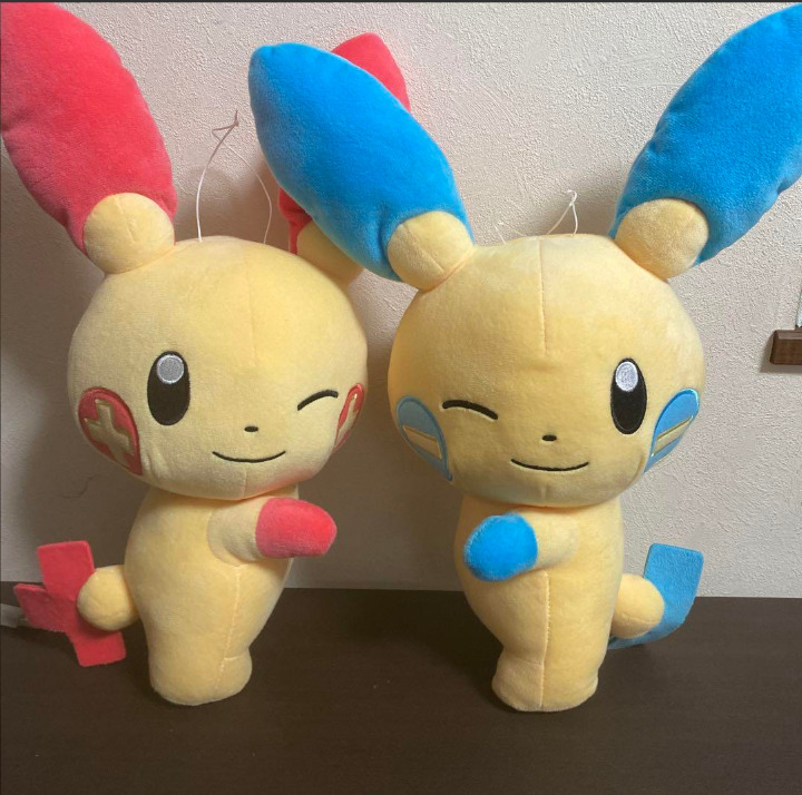 Pokemon Plusle Minun Hopepita Big Plush Doll 2 Set Bandai Japan New With Tag