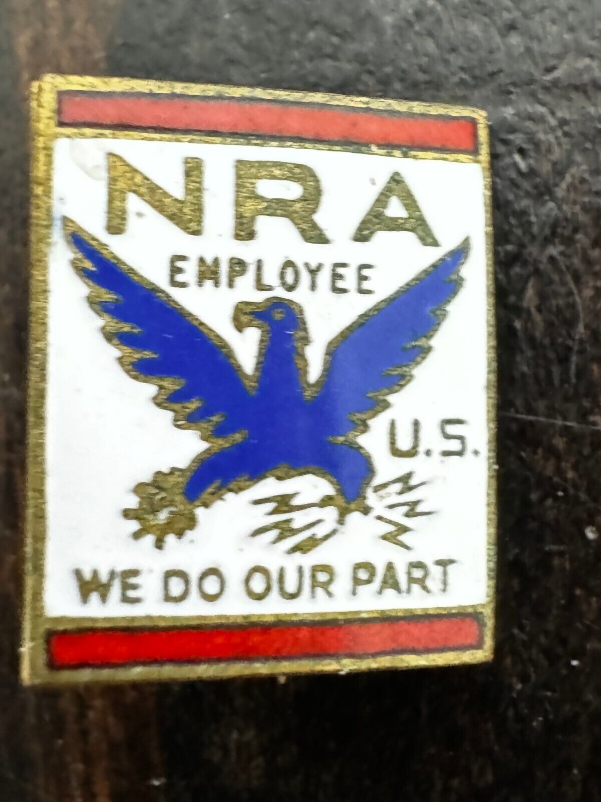 Vintage NRA Employee  - US We Do Our Part Tie Tack - Lapel Pin