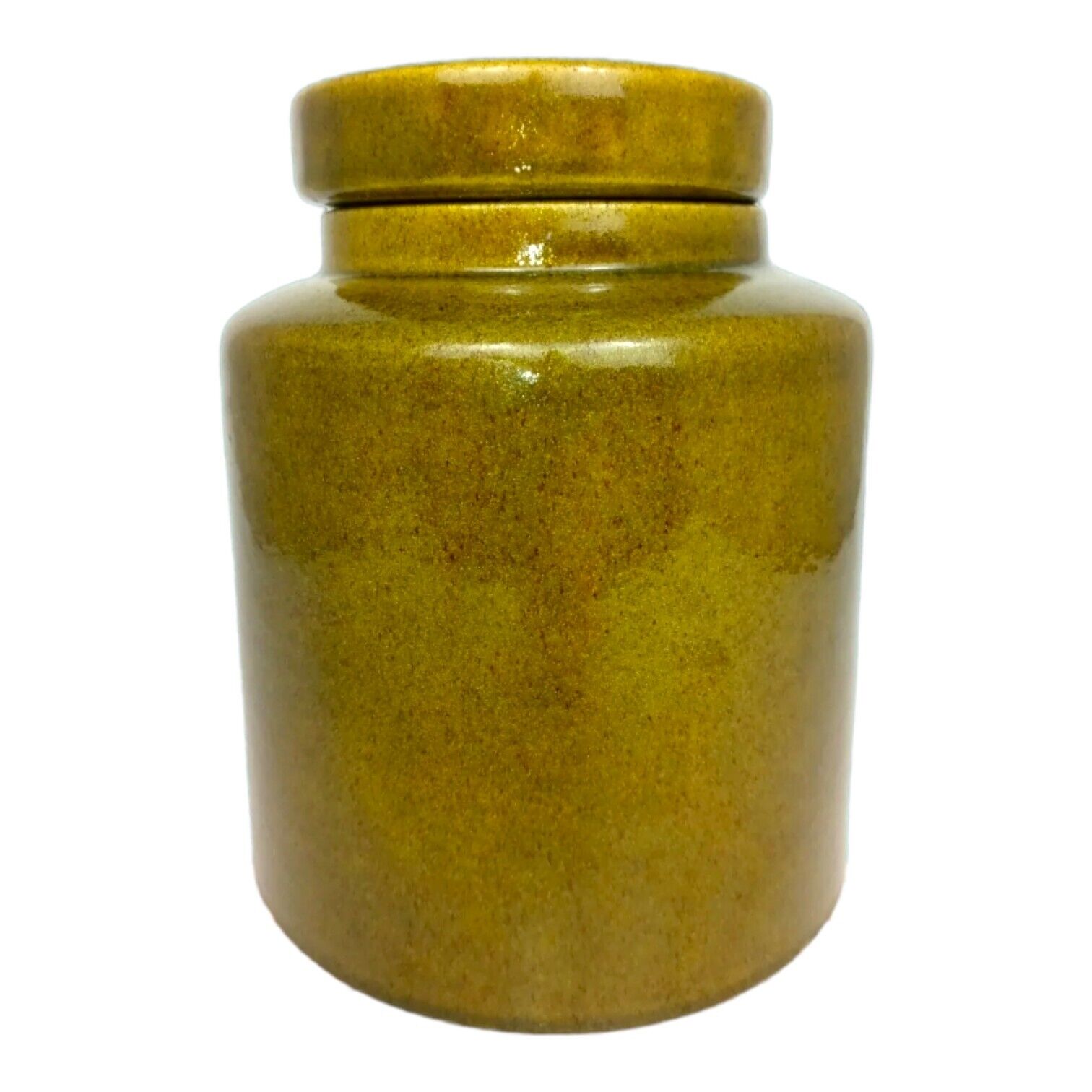 Vintage Italian Pottery Canister Handmade Green T731 Cottagecore 