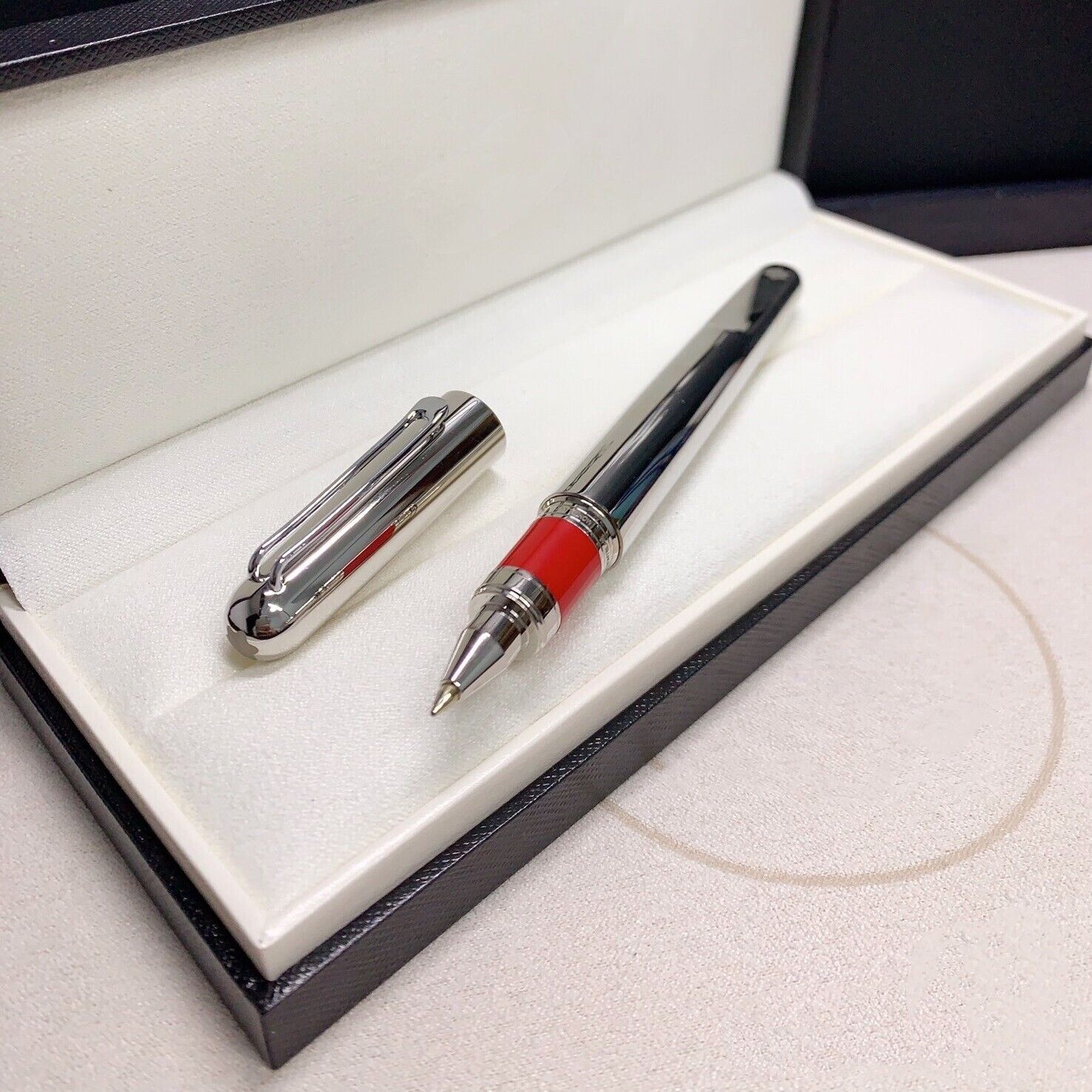 Luxury M Magnet Metal Series Steel Color 0.7mm Ink Rollerball Pen NO BOX