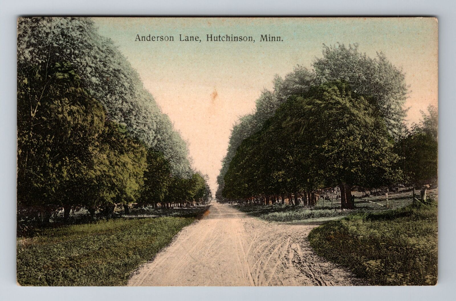 Hutchinson MN-Minnesota, Anderson Lane, Antique Vintage Souvenir Postcard