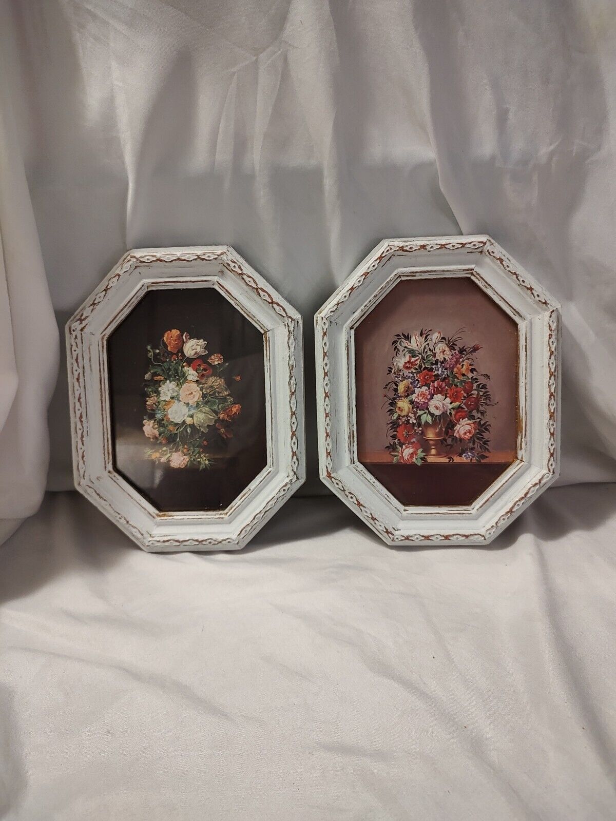 🔥 2 Vintage Wood Gold Floral Picture Frames Made In  Italy Home Decor Regency 